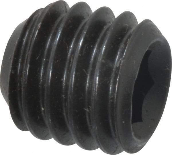 Made in USA - 3/8-16 UNC, 3/8" Length Under Head, Cup Point Set Screw - Grade 8 Alloy Steel, 3/16" Key - Apex Tool & Supply