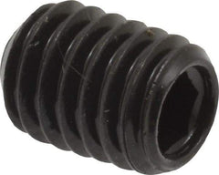Made in USA - 3/8-16 UNC, 1/2" Length Under Head, Cup Point Set Screw - Grade 8 Alloy Steel, 3/16" Key - Apex Tool & Supply