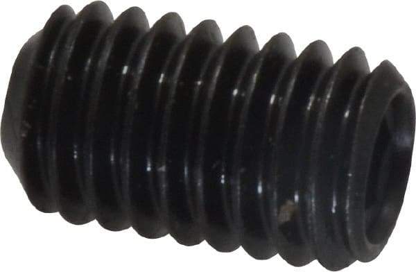 Made in USA - 3/8-16 UNC, 5/8" Length Under Head, Cup Point Set Screw - Grade 8 Alloy Steel, 3/16" Key - Apex Tool & Supply