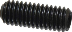 Made in USA - 3/8-16 UNC, 1" Length Under Head, Cup Point Set Screw - Grade 8 Alloy Steel, 3/16" Key - Apex Tool & Supply