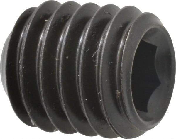 Made in USA - 7/16-14 UNC, 1/2" Length Under Head, Cup Point Set Screw - Grade 8 Alloy Steel, 7/32" Key - Apex Tool & Supply