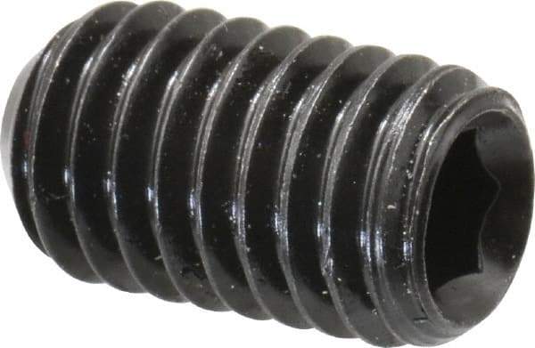 Made in USA - 7/16-14 UNC, 3/4" Length Under Head, Cup Point Set Screw - Grade 8 Alloy Steel, 7/32" Key - Apex Tool & Supply