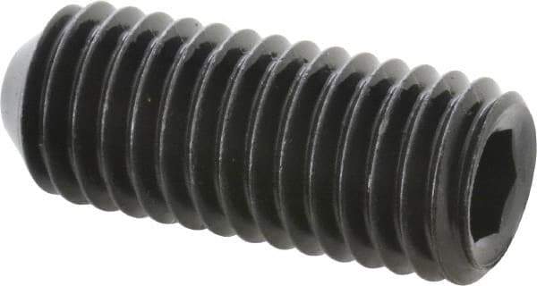 Made in USA - 1/2-13 UNC, 1-1/4" Length Under Head, Cup Point Set Screw - Grade 8 Alloy Steel, 1/4" Key - Apex Tool & Supply