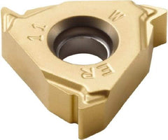 Seco - 16ER External Right Hand 14 Whitworth Laydown Threading Insert - Grade CP500, TiAlN/TiN Coated Carbide, 9.53mm Inscribed Circle - Apex Tool & Supply