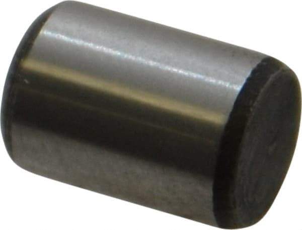 Value Collection - 1/4" Diam x 3/8" Pin Length Alloy Steel Standard Dowel Pin - C 50-58 Hardness, 12,800 Lb Breaking Strength, 1 Beveled & 1 Rounded End - Apex Tool & Supply