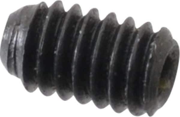 Made in USA - #4-48 UNF, 3/16" Length Under Head, Cup Point Set Screw - Grade 8 Alloy Steel, 0.05" Key - Apex Tool & Supply