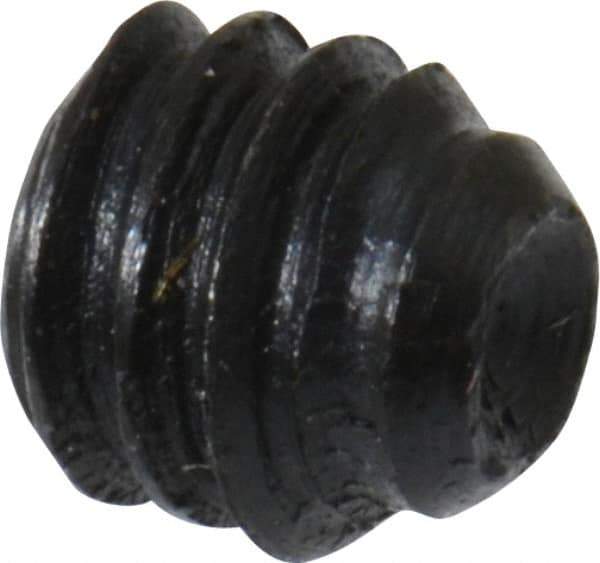 Made in USA - #6-40 UNF, 1/8" Length Under Head, Cup Point Set Screw - Grade 8 Alloy Steel, 1/16" Key - Apex Tool & Supply