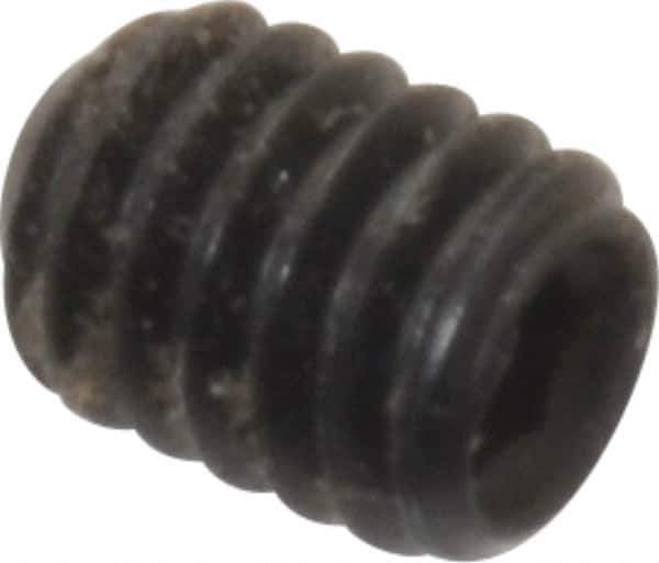 Made in USA - #6-40 UNF, 3/16" Length Under Head, Cup Point Set Screw - Grade 8 Alloy Steel, 1/16" Key - Apex Tool & Supply