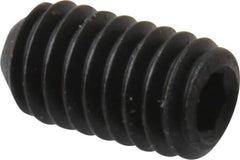 Made in USA - #6-40 UNF, 1/4" Length Under Head, Cup Point Set Screw - Grade 8 Alloy Steel, 1/16" Key - Apex Tool & Supply