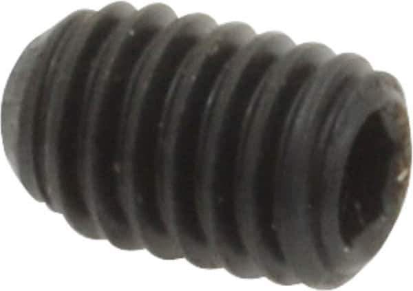 Made in USA - #8-36 UNF, 1/4" Length Under Head, Cup Point Set Screw - Grade 8 Alloy Steel, 5/64" Key - Apex Tool & Supply
