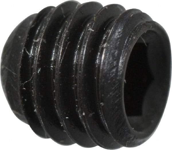 Made in USA - #10-32 UNF, 3/16" Length Under Head, Cup Point Set Screw - Grade 8 Alloy Steel, 3/32" Key - Apex Tool & Supply