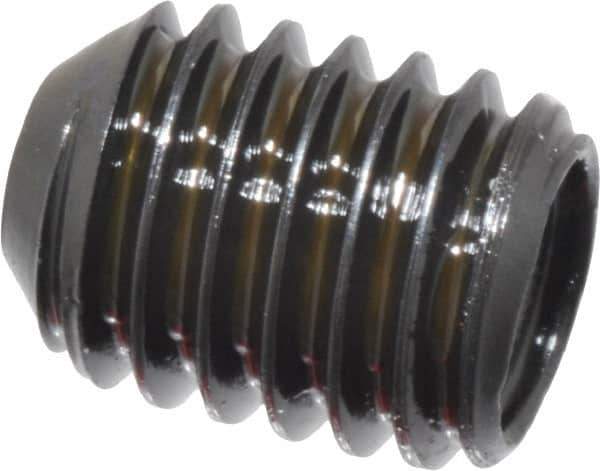 Made in USA - #10-32 UNF, 1/4" Length Under Head, Cup Point Set Screw - Grade 8 Alloy Steel, 3/32" Key - Apex Tool & Supply