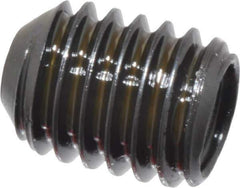 Made in USA - #10-32 UNF, 1/4" Length Under Head, Cup Point Set Screw - Grade 8 Alloy Steel, 3/32" Key - Apex Tool & Supply