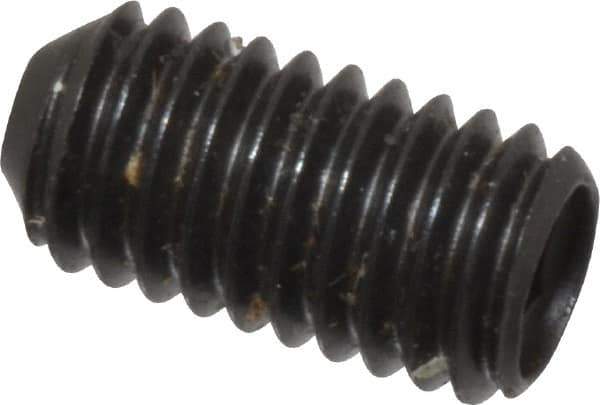 Made in USA - #10-32 UNF, 3/8" Length Under Head, Cup Point Set Screw - Grade 8 Alloy Steel, 3/32" Key - Apex Tool & Supply