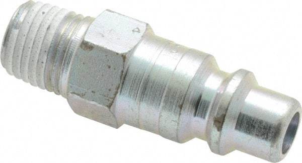 Legris - 1/4 Male NPT Industrial Pneumatic Hose Connector - Plated Steel, 3/8" Body Diam - Apex Tool & Supply