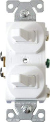 Cooper Wiring Devices - 1 Pole, 120/277 VAC, 15 Amp, Flush Mounted, Duplex Switch - NonNEMA Configuration, 2 Switch, Back Side Wiring, cULus Listed, NOM 426, RoHS Compliant Standard - Apex Tool & Supply