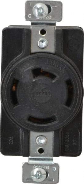 Cooper Wiring Devices - 120/208 VAC, 20 Amp, NonNEMA, Ungrounded Receptacle - 4 Poles, 4 Wire, Female End, Black - Apex Tool & Supply