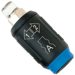 Legris - 3/8 Male NPT Pneumatic Hose Safety Coupler - 1/4" ID, Fiber Glass, Industrial Interchange, 1/4" Body Diam - Apex Tool & Supply