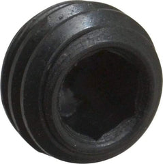 Made in USA - 1/4-28 UNF, 3/16" Length Under Head, Cup Point Set Screw - Grade 8 Alloy Steel, 1/8" Key - Apex Tool & Supply