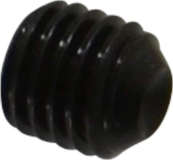 Made in USA - 1/4-28 UNF, 1/4" Length Under Head, Cup Point Set Screw - Grade 8 Alloy Steel, 1/8" Key - Apex Tool & Supply