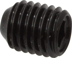 Made in USA - 1/4-28 UNF, 5/16" Length Under Head, Cup Point Set Screw - Grade 8 Alloy Steel, 1/8" Key - Apex Tool & Supply