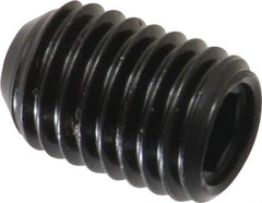 Made in USA - 1/4-28 UNF, 3/8" Length Under Head, Cup Point Set Screw - Grade 8 Alloy Steel, 1/8" Key - Apex Tool & Supply