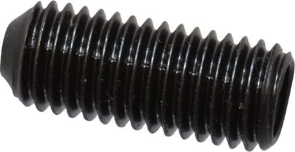 Made in USA - 1/4-28 UNF, 5/8" Length Under Head, Cup Point Set Screw - Grade 8 Alloy Steel, 1/8" Key - Apex Tool & Supply