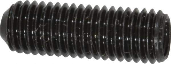 Made in USA - 1/4-28 UNF, 3/4" Length Under Head, Cup Point Set Screw - Grade 8 Alloy Steel, 1/8" Key - Apex Tool & Supply