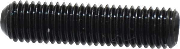 Made in USA - 1/4-28 UNF, 1" Length Under Head, Cup Point Set Screw - Grade 8 Alloy Steel, 1/8" Key - Apex Tool & Supply