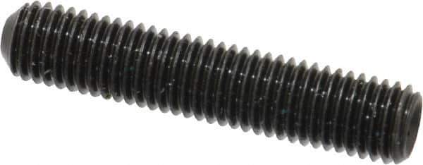 Made in USA - 1/4-28 UNF, 1-1/4" Length Under Head, Cup Point Set Screw - Grade 8 Alloy Steel, 1/8" Key - Apex Tool & Supply
