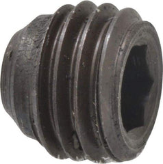 Made in USA - 5/16-24 UNF, 1/4" Length Under Head, Cup Point Set Screw - Grade 8 Alloy Steel, 5/32" Key - Apex Tool & Supply