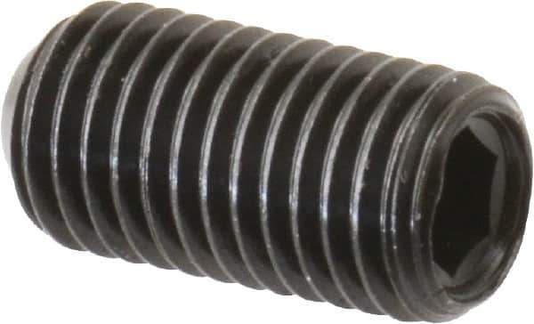 Made in USA - 5/16-24 UNF, 5/8" Length Under Head, Cup Point Set Screw - Grade 8 Alloy Steel, 5/32" Key - Apex Tool & Supply
