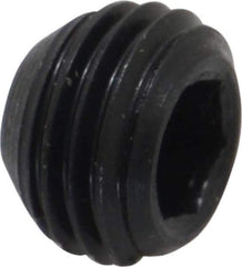 Made in USA - 3/8-24 UNF, 1/4" Length Under Head, Cup Point Set Screw - Grade 8 Alloy Steel, 3/16" Key - Apex Tool & Supply