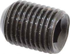 Made in USA - 3/8-24 UNF, 1/2" Length Under Head, Cup Point Set Screw - Grade 8 Alloy Steel, 3/16" Key - Apex Tool & Supply