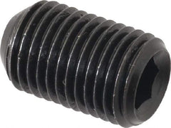 Made in USA - 3/8-24 UNF, 5/8" Length Under Head, Cup Point Set Screw - Grade 8 Alloy Steel, 3/16" Key - Apex Tool & Supply
