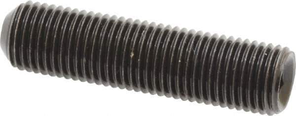 Made in USA - 3/8-24 UNF, 1-1/2" Length Under Head, Cup Point Set Screw - Grade 8 Alloy Steel, 3/16" Key - Apex Tool & Supply