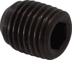 Made in USA - 7/16-20 UNF, 1/2" Length Under Head, Cup Point Set Screw - Grade 8 Alloy Steel, 7/32" Key - Apex Tool & Supply