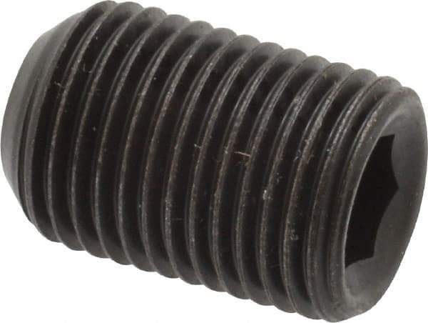 Made in USA - 1/2-20 UNF, 3/4" Length Under Head, Cup Point Set Screw - Grade 8 Alloy Steel, 1/4" Key - Apex Tool & Supply