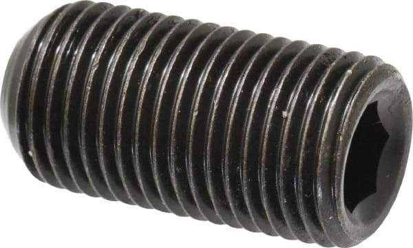 Made in USA - 1/2-20 UNF, 1" Length Under Head, Cup Point Set Screw - Grade 8 Alloy Steel, 1/4" Key - Apex Tool & Supply