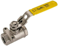 Apollo - 3/8" Pipe, Standard Port, Stainless Steel Standard Ball Valve - 2 Piece, NPT Ends, Locking Lever Handle, 600 WOG, 150 WSP - Apex Tool & Supply