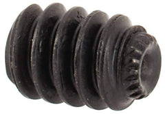Made in USA - #6-32 UNC, 3/16" Length Under Head, Knurled Cup Point Set Screw - Grade 8 Alloy Steel, 1/16" Key - Apex Tool & Supply