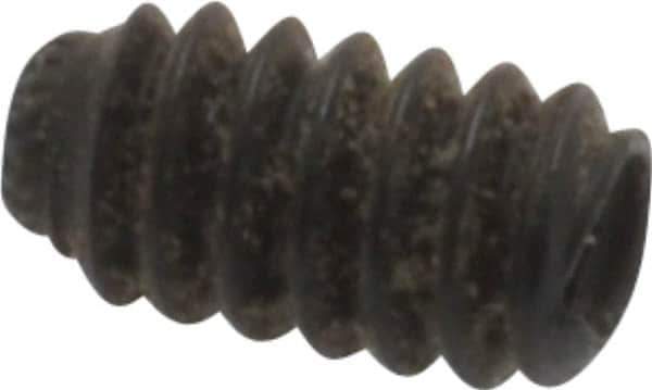 Made in USA - #6-32 UNC, 1/4" Length Under Head, Knurled Cup Point Set Screw - Grade 8 Alloy Steel, 1/16" Key - Apex Tool & Supply