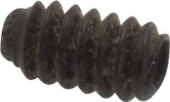 Made in USA - #6-32 UNC, 1/4" Length Under Head, Knurled Cup Point Set Screw - Grade 8 Alloy Steel, 1/16" Key - Apex Tool & Supply