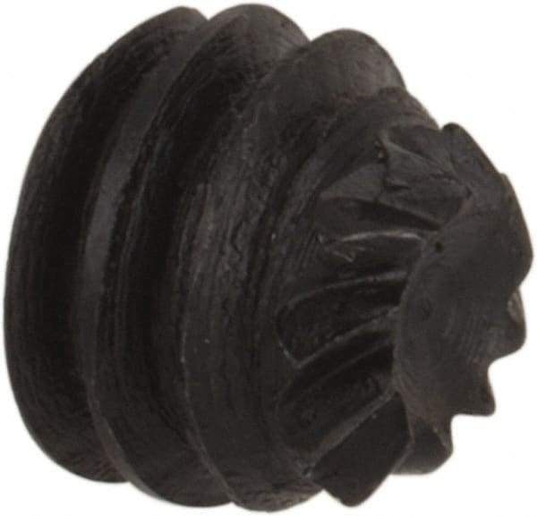 Made in USA - #8-32 UNC, 1/8" Length Under Head, Knurled Cup Point Set Screw - Grade 8 Alloy Steel, 5/64" Key - Apex Tool & Supply