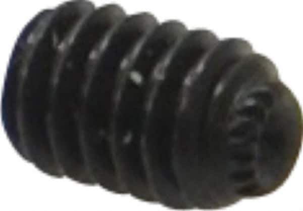 Made in USA - #8-32 UNC, 1/4" Length Under Head, Knurled Cup Point Set Screw - Grade 8 Alloy Steel, 5/64" Key - Apex Tool & Supply