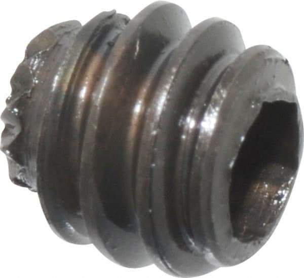 Made in USA - #10-24 UNC, 3/16" Length Under Head, Knurled Cup Point Set Screw - Grade 8 Alloy Steel, 3/32" Key - Apex Tool & Supply