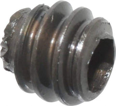 Made in USA - #10-24 UNC, 3/16" Length Under Head, Knurled Cup Point Set Screw - Grade 8 Alloy Steel, 3/32" Key - Apex Tool & Supply