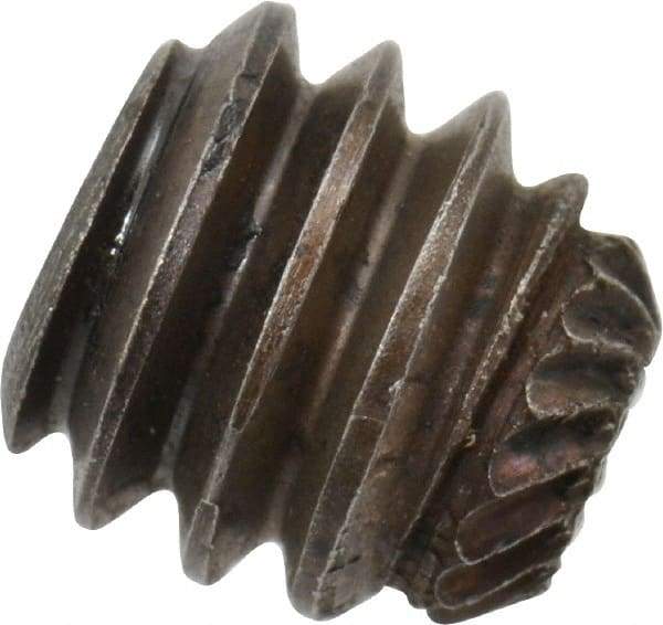 Made in USA - 1/4-20 UNC, 1/4" Length Under Head, Knurled Cup Point Set Screw - Grade 8 Alloy Steel, 1/8" Key - Apex Tool & Supply