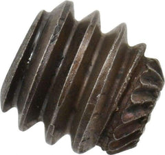 Made in USA - 1/4-20 UNC, 1/4" Length Under Head, Knurled Cup Point Set Screw - Grade 8 Alloy Steel, 1/8" Key - Apex Tool & Supply