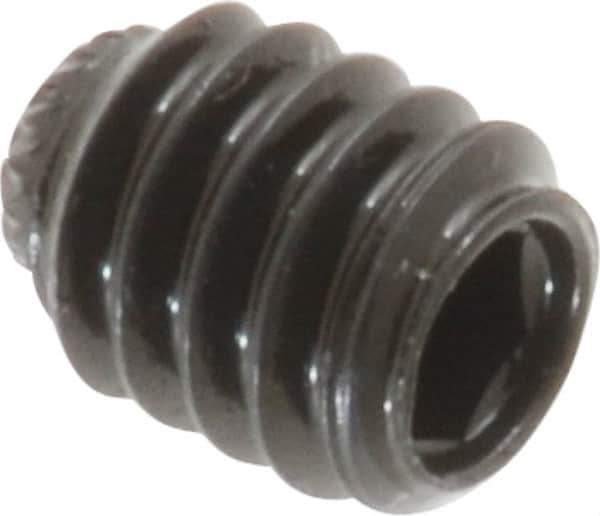 Made in USA - 1/4-20 UNC, 5/16" Length Under Head, Knurled Cup Point Set Screw - Grade 8 Alloy Steel, 1/8" Key - Apex Tool & Supply